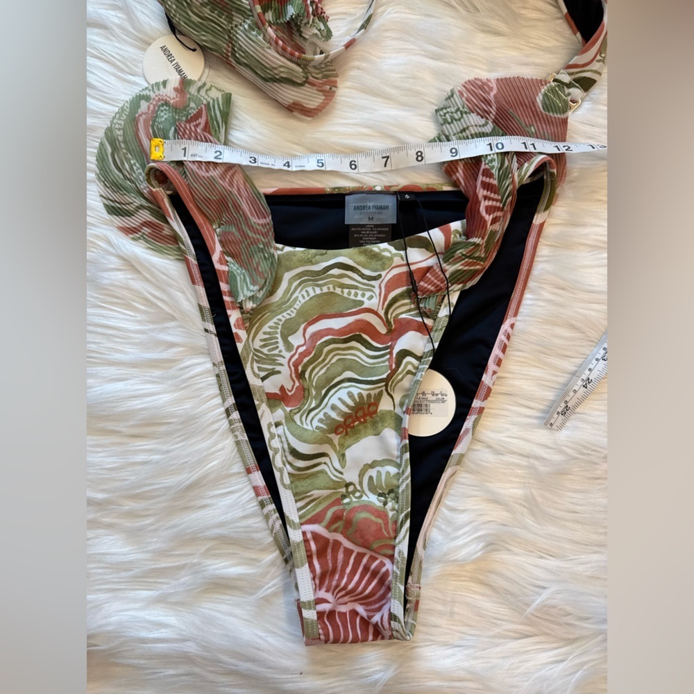NWT Andrea Iyamah Salama Ruffled Off-The-Shoulder Bikini SET Top S, bottom M - Picture 8 of 14